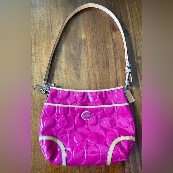 Coach Peyton Patent Leather Convertible Hobo Crossbody - Picture 14 of 15